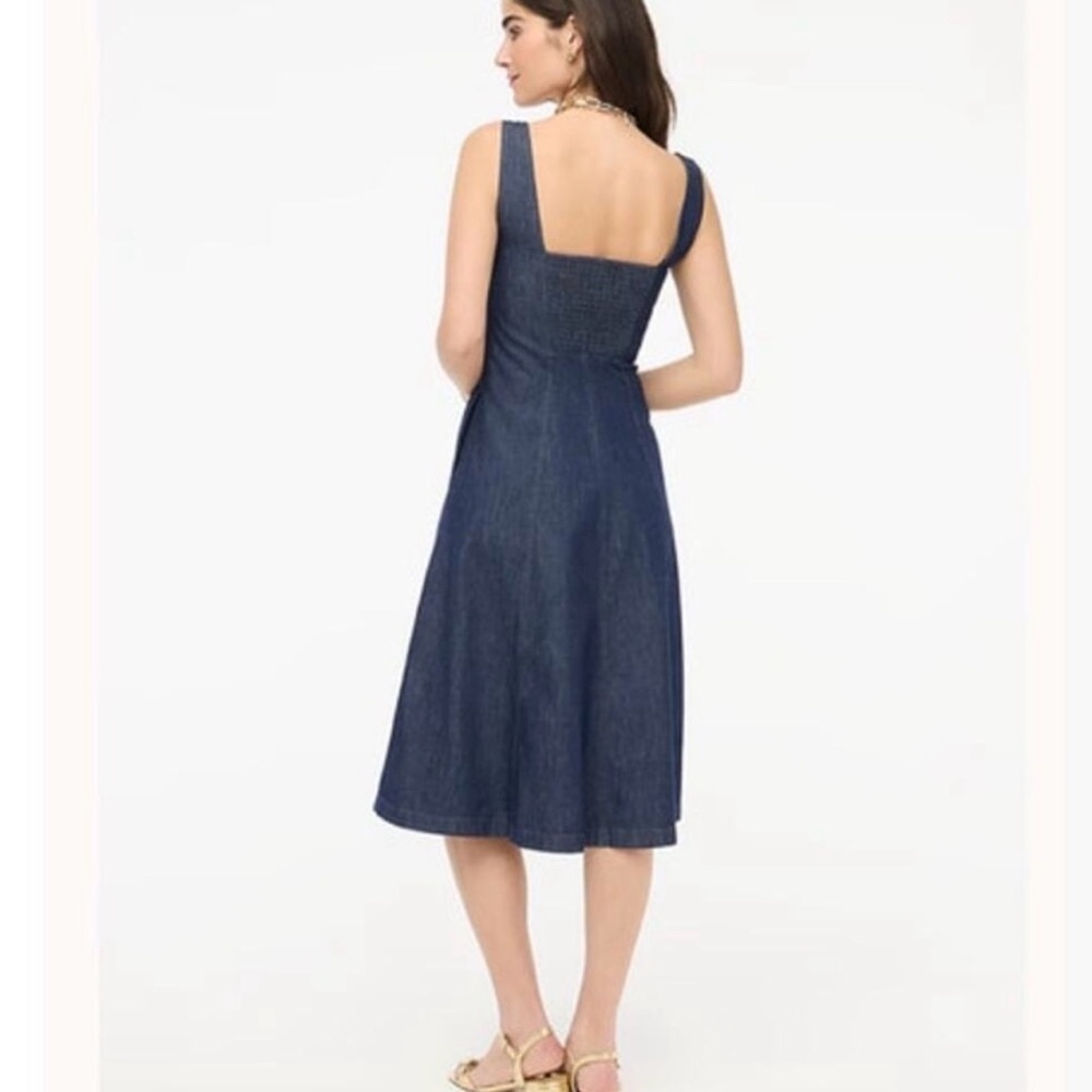 J. Crew Dark Blue Denim Midi Dress - Picture 7 of 9